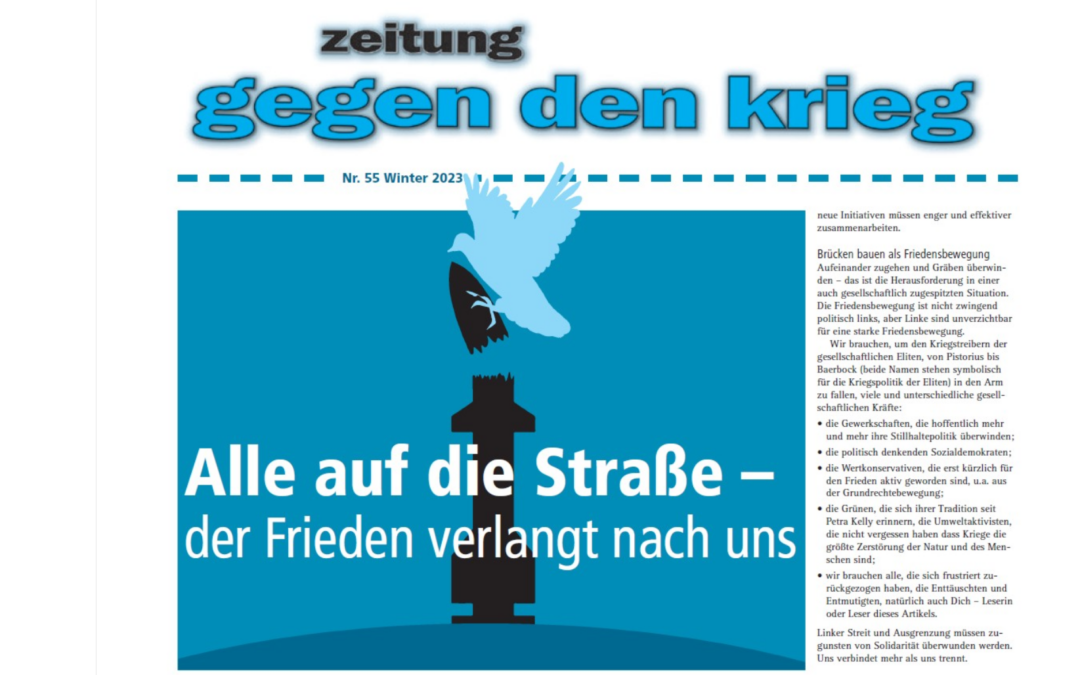 Sonderausgabe der Zeitung gegen den Krieg